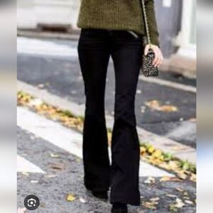 ENTRO Malina Flare Jeans Black Bottoms Boho Grunge Size L NWT